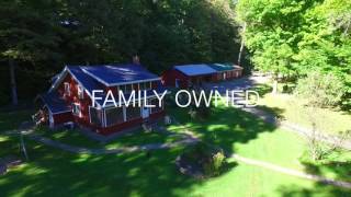 Wellneste Lodge in Taberg NY Drone View of Cabin Rentals Fish Creek River and Retreat Center [upl. by Lavona]