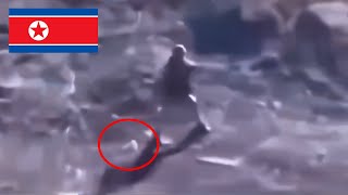 North Korean Soldier Knocks Down Drone But Then Walk Up To It And [upl. by Green]