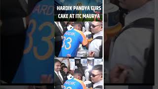 Hardik Pandya cuts a cake at ITC Maurya to celebrate the ICC T20 World Cup victory [upl. by Llewon837]