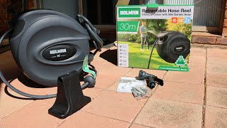 Holman  30m Retractable Hose Reel—Charcoal  Unboxing  Installation  Review [upl. by Notnad]