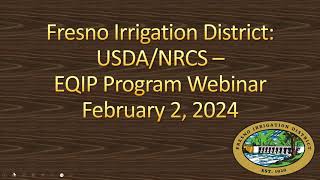 FID USDA NRCS EQIPWaterSMART Webinar [upl. by Nybor24]