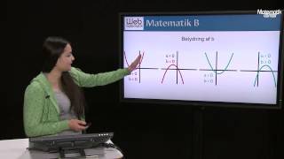 Betydning af ab c og d i et andengradspolynomium Sammenhæng mellem forskrift og graf [upl. by Efi]