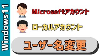 【Windows11】ユーザー名の変更方法！Microsoftアカウント、ローカルアカウント [upl. by Steffy952]