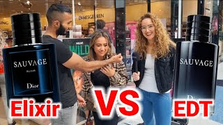 Women React To Dior Sauvage Elixir  Fragrance Street Reaction  Sauvage Elixir VS Sauvage EDT [upl. by Jarek484]