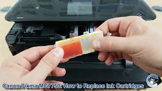 Canon Pixma MG7750 How to ChangeReplace Ink Cartridges [upl. by Wake]