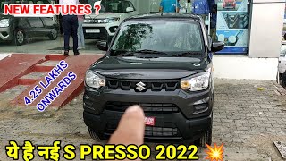 New Maruti Suzuki S presso 2022 updated model  vxi plus top model on road price features review [upl. by Icram]