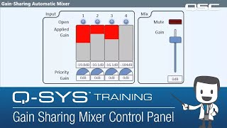 QSYS Automatic Mixers  Part B Gain Sharing Mixer Control Panel [upl. by Andreas311]