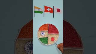 Indian Flag ❤️ Switzerland Flag ❤️ Japan Flag Rice DrawingIndependence Day Drawing  Republic Day [upl. by Weston]