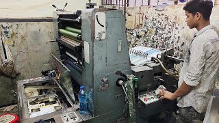 Calendar Printing by Old Hashimoto Offset Printing Machine [upl. by Spanjian497]