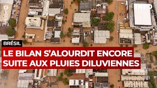 Inondations au Brésil  secours compliqués et bilan qui salourdit  RTBF Info [upl. by Haletky]