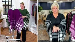 Belle by Kim Gravel Soft Flannel Poncho with Fringe on QVC [upl. by Aronoh]