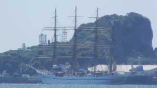 Sail Training ship Nippon Maru II entering the Inland Sea Japan [upl. by Chamberlin]