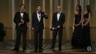 The Descendants Wins Adapted Screenplay 2012 Oscars [upl. by Nennahs]