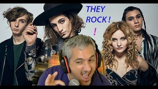 Maneskin Lividi Sui Gomiti live reaction Part 1 Punk Rock Head singer and bassist James Giacomo [upl. by Alyssa]