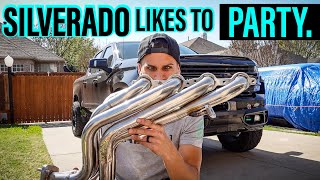 HEADERS on the Silverado 53L Sounds Like a HOT ROD [upl. by Enelime]