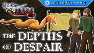 The Depths Of Despair Quest  OSRS Quality Quick Guide 2024 [upl. by Nireil]