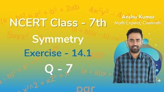 Class 7 Chapter 14 Ex 141 Q 7 Symmetry Maths NCERT CBSE [upl. by Cacia]