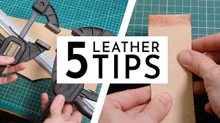 5 TIPS for leathercraft I use every day 💼🛠️ LEATHERWORK HACK [upl. by Adnawot903]