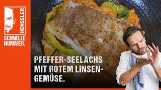 Schnelles PfefferSeelachs mit rotem Linsengemüse Rezept von Steffen Henssler [upl. by Kyrstin346]