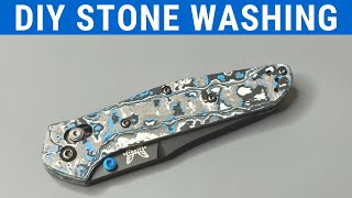 DIY  STONE WASHING A COATED KNIFE BLADE Does it work [upl. by Leunas]