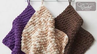 Crochet Nubbly Stitch Dishcloth  BEGINNER  The Crochet Crowd [upl. by Ailime]