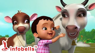 Meri Gaiya Aati Hai Mujhko Doodh Pilati Hai  Hindi Rhymes for Children  Infobells [upl. by Suolkcin]