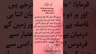 Jannatul firdaus ka Darja🌹💞 youtubeshorts shorts quotes hadees [upl. by Ihcalam]