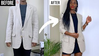 How to Take in Mens BlazerCoat into womens blazercoatHow to Alter Mens blazer [upl. by Yonatan]