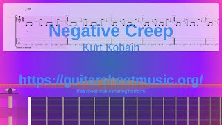 Negative Creep Sheet Music Free Kurt Kobain Synthesia Piano [upl. by Mame]