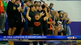 Bishop LeBlond High School volleyball sweeps St Paul Lutheran in Class 2 State Sectionals [upl. by Fidela776]