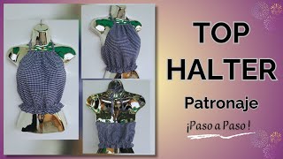 Patronaje de Top Cuello Halter Paso a Paso [upl. by Gimble154]