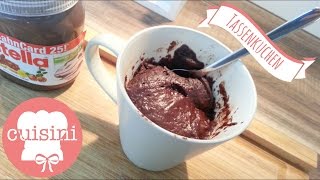 Tassenkuchen Nutella selber machen  Ohne Ei  3 Minuten Schokokuchen mit Kern  CUISINI [upl. by Cofsky]