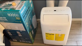 How to install and use a Hisense 8000 BTU Dual Hose Portable Air Conditioner [upl. by Nygem963]