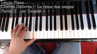 Leçon piano  libérée délivrée  La reine des neiges couplet1 [upl. by Gabbey]