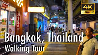 【4K】Bangkok Thailand Walking Tour  Silom Night Walk กรุงเทพสีลม [upl. by Michelsen]