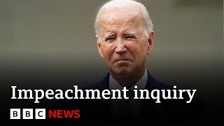 Joe Biden to face formal impeachment inquiry  BBC News [upl. by Assirok387]