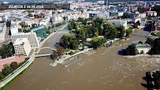 Wrocław centrum Odra powódź 2024 [upl. by Essirehs]