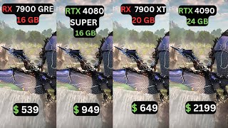 RX 7900 GRE vs RTX 4080 SUPER vs RX 7900 XT vs RTX 4090 [upl. by Eladroc]