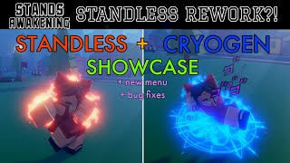 SA STANDS AWAKENING NEW UPDATE STANDLESS  CRYOGEN SHOWCASE [upl. by Annoya831]