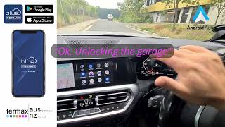 Using Android Auto and FERMAX Blue to unlock the garage door from your car whilst driving [upl. by Abibah]