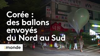 Corée  des ballons dordures envoyés du Nord au Sud [upl. by Euqina41]