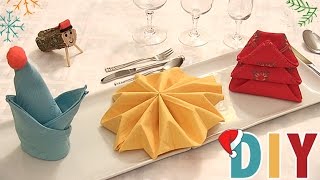 Ideas para doblar servilletas en Navidad [upl. by Leavy952]