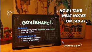 how I take neat and organized notes on samsung tab a7 without spen ✍️ [upl. by Norud]