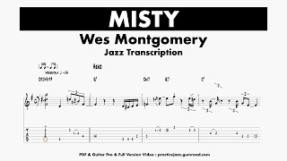 Transcription Misty  Wes Montgomery [upl. by Nohsram]