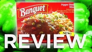 Banquet Pepper Steak Meal Video Review Freezerburns Ep512 [upl. by Melesa]