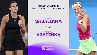 Aryna Sabalenka vs Victoria Azarenka  2024 Brisbane Semifinal  WTA Match Highlights [upl. by Bega]