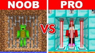 Minecraft NOOB vs PRO SAFEST SECURITY PRISON BUILD CHALLENGE [upl. by Yreme]