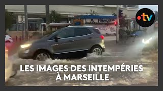 Intempéries à Marseille  les images les plus spectaculaires [upl. by Sirac207]