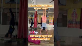 Hand balance handstand yoga  easy way [upl. by Frasier]