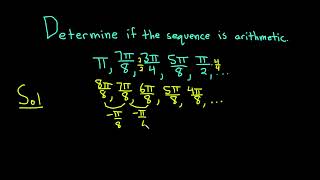 Determine if the Sequence is Arithmetic pi 7pi8 3pi4 5pi8 pi2 [upl. by Maletta]